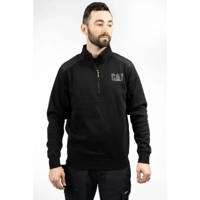 Image of Caterpillar Unisex Adult Quarter Zip Sweatshirt (L) (Black)