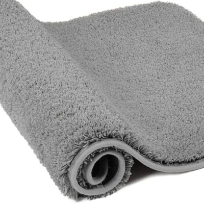 Image of wyewye Microfibre Bath Mat, Door 2cm Super Thick Rug, Absorbent Bathroom Rug 60x90 cm, Grey