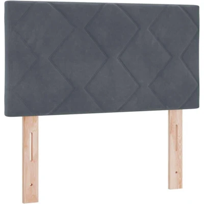 Image of vidaXL Dark Grey Velvet Headboard with Diamond Blocks Design, 80cm