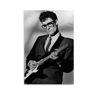 Image of Buddy Holly Poster Wall Art and Canvas Picture Print Modern Family bedroom Aesthetic Decor Posters 16x24inch(40x60cm)