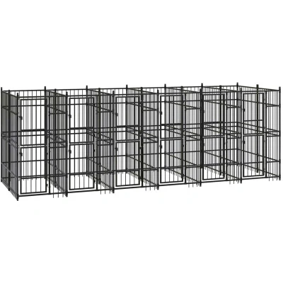 Image of vidaXL Outdoor Dog Kennel Steel 11.06 m²