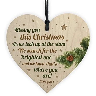 Image of RED OCEAN Missing You This Christmas Memorial Remebrance Loved One Gift Tree Decoration Bauble