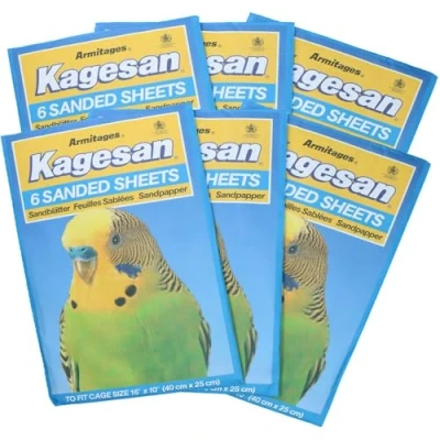 Image of AB Tools 36 Sanded Sheets Sandpaper Cage Lining Budgies Caged Birds 25x40cm