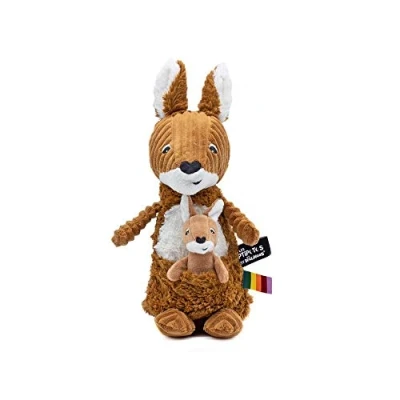 Image of Ptipotos by Deglingos Kangaroo Mum &amp; Baby Rust Plush Toy