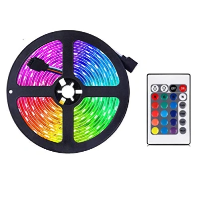 Image of AIJIAER LED Strip Lights Colour Changing RGB Fairy Light Set with Remote Control Ideal for Room, Home, Kitchen, Parties (2m)