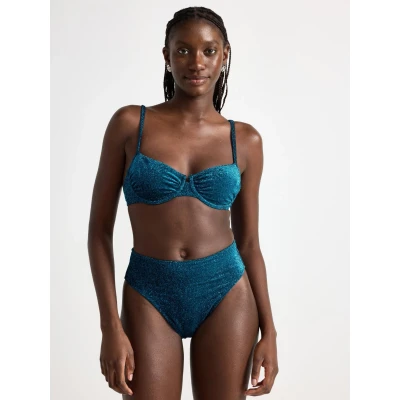 Image of High waisted bikini bottom with lurex