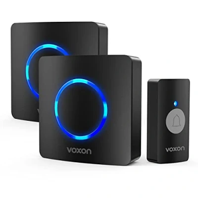 Image of Wireless Doorbell, VOXON Waterproof Doorbells, Plug in Doorbell with 400M (1,300ft) Range, Door Chime Kit 2 Receivers, LED Flash, 60 Melodies, 4 Level Volume