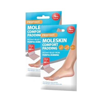 Image of Profoot Moleskin Roll Instant Relief for Painful Rubbing Ideal Blister Prevention, Bunions, Calluses and Foot Discomfort Hypoallergenic Waterproof (2 Pack)