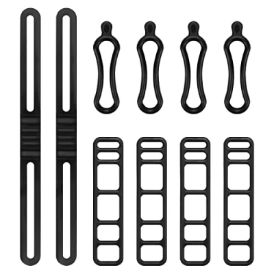 Image of 10pcs Bicycle Mounting Straps Multipurpose Silicone Fixed Cycling Flashlight Band Mount Holder Bike Fixing Tie, for Lights Cell Phones Speaker Handlebar(3 Styles)