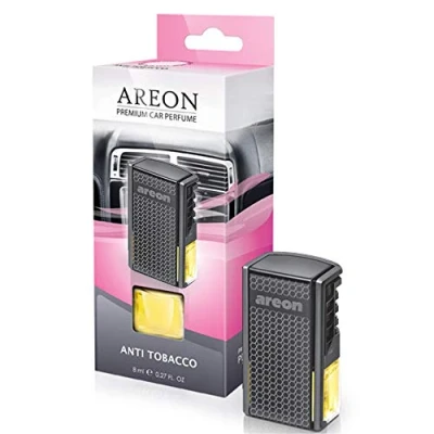 Image of AREON Car Air Freshener Vent Anti Tobacco Clip On Perfume Bottle Diffuser Liquid Glass Refillable Holder Mini Long Lasting 8ml Pack of 1