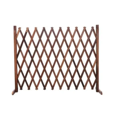 Image of Solid Wood Expanding Fence,Fold able Design and Lightweight,Expanding Freestanding Wooden Trellis Fence Movable Decorative Lattice Screen (35cm)