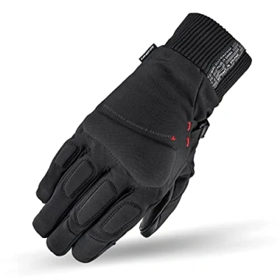 Image of SHIMA OSLO WIND Men Motrocycle Gloves for All Season, Windproof, Touchscreen Biker Riding with Knuckle Protector, Wrist Impact Absorbers, Reinforced Palm, Visor Wiper (Black, S)