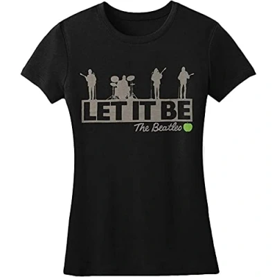 Image of The Beatles Women&#039;s Rooftop T Shirt, Black/White, XXL