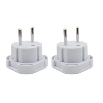 Image of Double Dragon EU Travel Plug Adapter UK 3 PIN to European 2 Converter Type C, E, F for Spain, France, Italy, Portugal, Germany, Greece, Sweden, Norway, Poland, Denmark, Finland (Pack of 2)