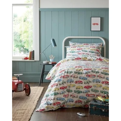 Image of Ashley Wilde Cath Kidston Vintage Cars Multi Children&#039;s Duvet Cover Set (Double 200cm x 200cm)