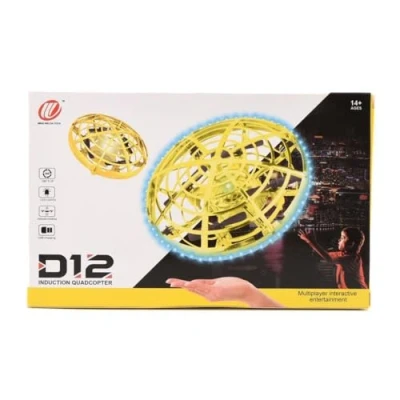 Image of Flying Helicopter Mini UFO Drone Yellow Hand Controlled Toys Infrared Induction Interactive For Children