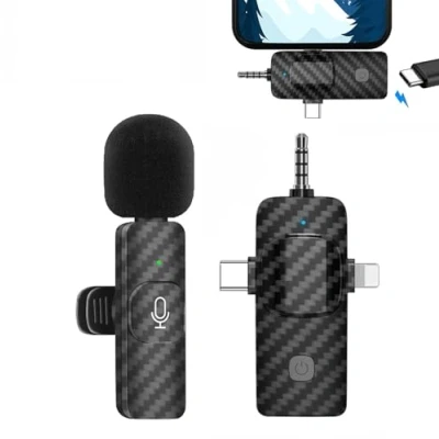 Image of Wireless Lavalier Microphone for iPhone/Android/Camera, Professional Lapel Mic with Intelligent Noise Cancelling, Plug and Play Video Recording, Vlogging, TikTok, YouTube