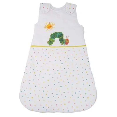 Image of Herding THE VERY HUNGRY CATERPILLAR Baby Sleeping Bag, 70 cm, Allround Zipper and Snap Buttons, White