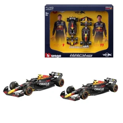 Image of Bburago F1 Formula 1 RED BULL RACING RB20 (2024) VERSTAPPEN AND PEREZ 2 Pack 1:43 Scale Incredibly Detailed Die Cast Replica Collectible Race Car Models