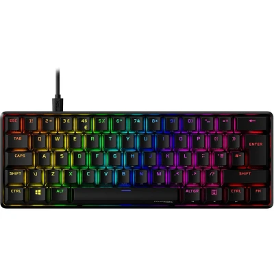 Image of HyperX Alloy Origins 60 Mechanical Gaming Keyboard, Ultra Compact 60% Form Factor, Red Switch, Double shot PBT keycaps, RGB LED Backlit, Side Printed Secondary Functions, NGENUITY Software