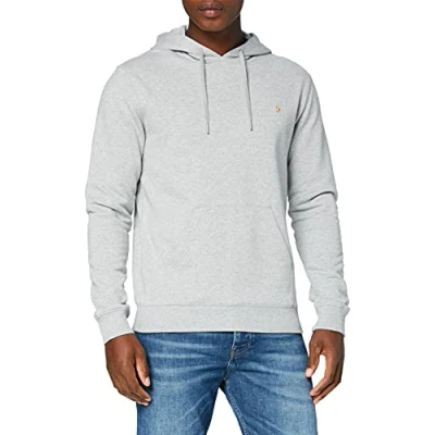 Image of Farah Mens Hoodie Light Grey Marl M