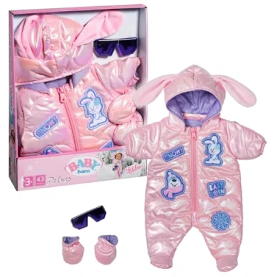 Image of BABY born Deluxe Snowsuit 834190 Winter Outfit for 43cm Dolls with Matching Gloves and Sunglasses Suitable Kids From 3+ Years