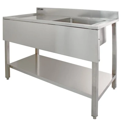 Image of MonsterShop Kukoo Commercial Stainless Steel Sink Left Hand Drainer
