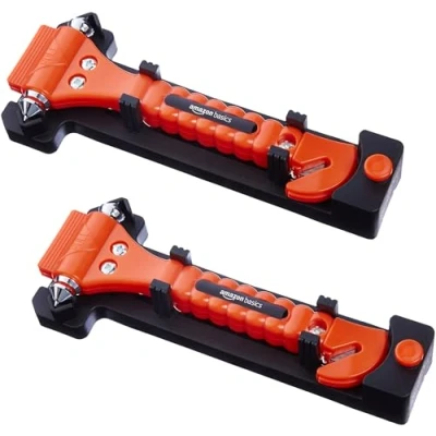 Image of Amazon Basics Emergency Seat Belt Cutter and Window Hammer 2 Pack