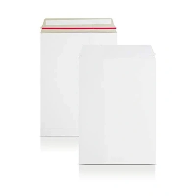 Image of AKAR A4/C4 324x229mm [Pack of 10] Premium White All Board envelopes Calendar Card Backed Peel Seal Envelope hardback