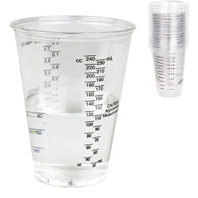 Image of CANOPUS Paint Mixing Cups Pack of 25, 300 cc, 1/2 Pint, Multipurpose Plastic Cups, Graduated