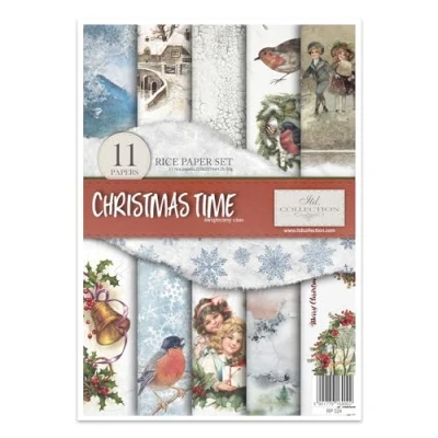Image of ITD Collection Rice Paper Creative Set, A4, for Decoupage, Sheets 29.7 x 21 cm, Multi Coloured (Christmas Time)