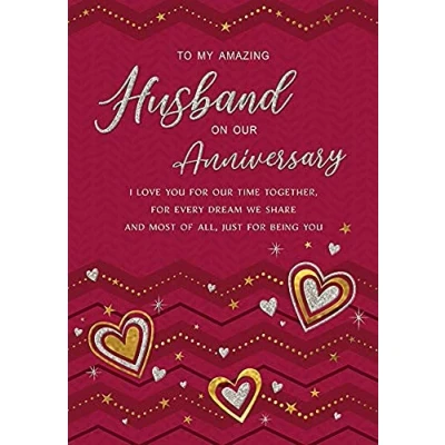 Image of Regal Publishing Modern Annivesary Card for Husband 9 x 6 inches