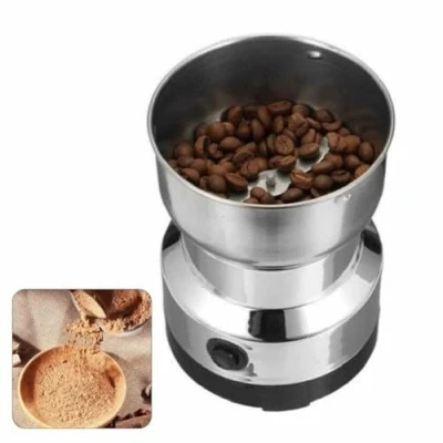Image of EBILUN Electric Coffee Grinder 220V Grinding Milling Nut Bean Spice Matte Blade Blender Household Stainless Steel (Silver)