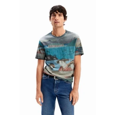 Image of Desigual Men&#039;s Ts_Adrian 6035 Marron Tierra T Shirt, Brown, S