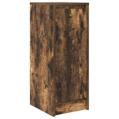Image of vidaXL Sideboard Smoked Oak Storage Cabinet 29.5x34x76 cm Engineered Wood Modern Design for Kitchen, Bathroom, Bedroom, Living Room