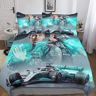 Image of BYTUGI 3D Printed Duvet Cover F1 Racing Bedding Set for Children Teens Drivers Pattern with Pillowcases Microfiber Quilt Zipper Closure Double（200x200cm）