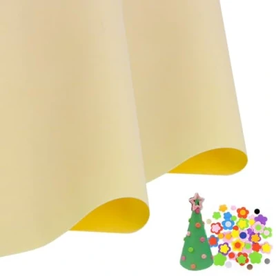 Image of 2 Pcs Light yellow EVA Foam Sheets Cosplay 1mm Thick 50x50cm Papers for Arts Crafts DIY Project