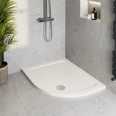 Image of 1200x900 Offset RH Quadrant Shower Tray Low Profile Premium Anti Slip Free Waste