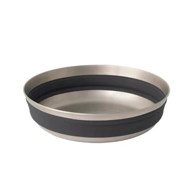 Image of Sea to Summit Detour Stainless Steel Collapsible Bowl, Large (31 fl oz), Beluga Black