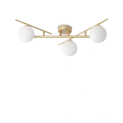 Image of Atlas 3 Light Globe Ceiling Brass