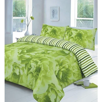 Image of SBL Trendz Rose Duvet Cover Sets with Pillow Cases Bedding Set Single Double King Super Sizes (Single, Lime)