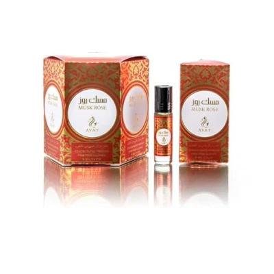 Image of AYAT PERFUMES 6 x ml Fragrance Oil for MEN &amp; WOMEN long lasting and comfortable (Musk Rose)