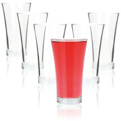 Image of COM FOUR® 6X Shot Glasses for Shots and Spirits 80 ml Robust &amp; Reusable, Dishwasher Safe Elegant conical Shape (Clear 80ml)