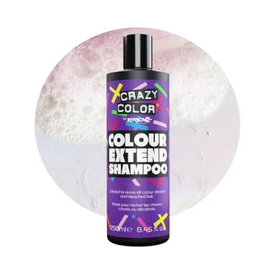 Image of Crazy Color Extend Colour Safe Shampoo Bleached, Dyed, Damaged &amp; Dry Hair. Preserve Hair Colour, Pigment Compatible, 250 ml