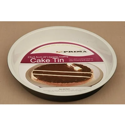 Image of ceramic coated non stick deep sandwich cake tin dia 214mm x 33mm