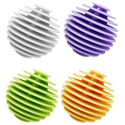 Image of Tumble Dryer Balls 4 Pc Green Laundry for Reusable Ball Silicone Clothes Will Come Out Soft Fluffy Fewer Wrinkles and Less Static Cling