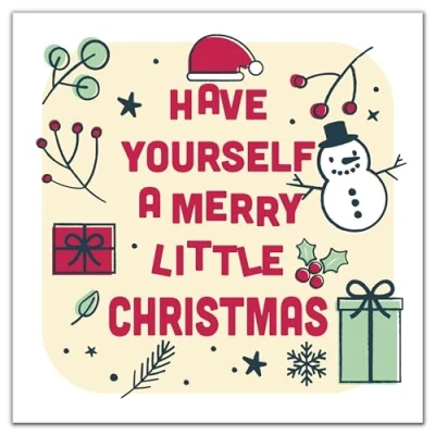 Image of Christmas Card Cool Funny Pretty Xmas for Him Her Boyfriend Girlfriend Husband Wife Kids Cute all (Merry)