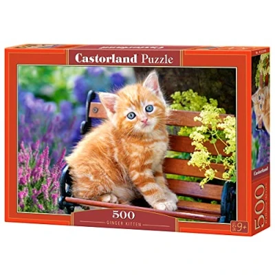 Image of Castorland B 52240 Hobby Panoramic Ginger Kitten Jigsaw Puzzle, 500 Pieces Set, Multi