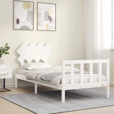 Image of vidaXL Bed Frame without Mattress White 90x200 cm Solid Wood Pine