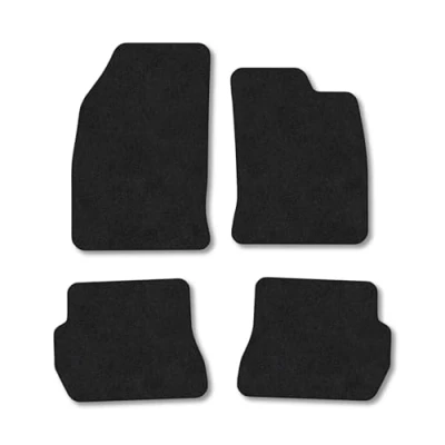 Image of Car Mats Compatible with Ford Fusion (2002 2012) [Manual] Tailored Fit Black Carpet Floor Set Accessory Custom 4 Pieces Anti Slip Backing &amp; Binding Trim Edge
